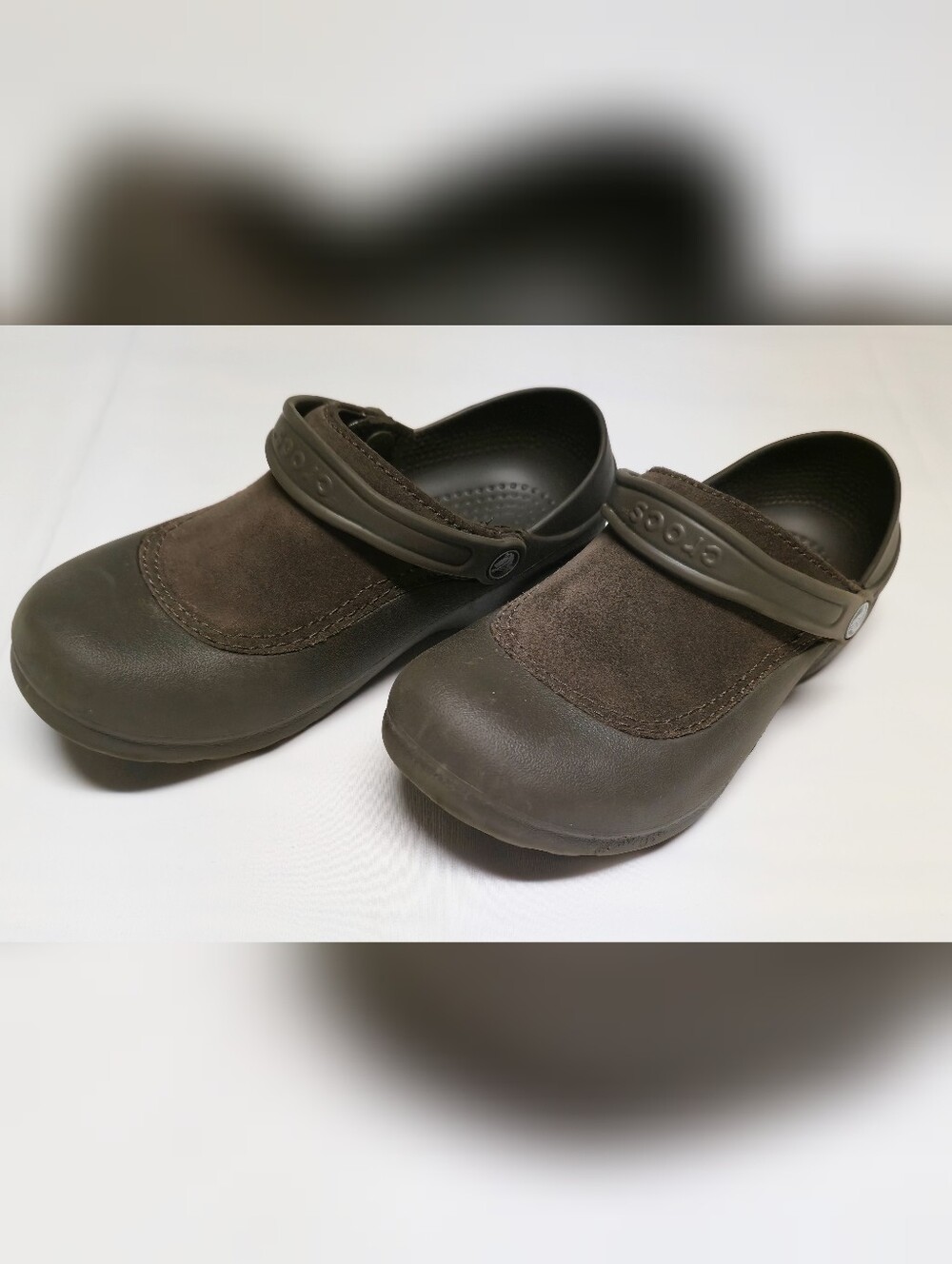 Crocs  Brown Classic Suede Clog / Mule